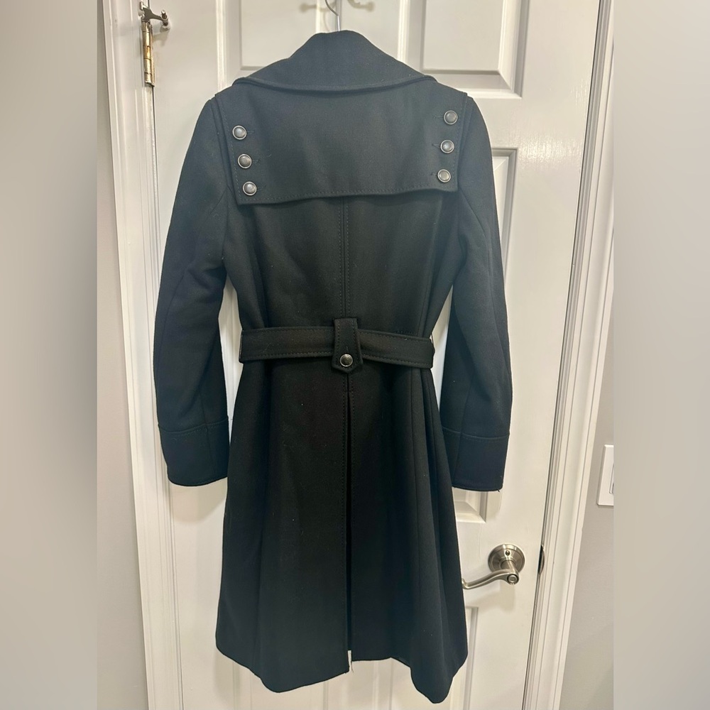 Kenneth Cole New York Black Trench Coat, Wool Coat, Winter Coat - Picture 2 of 12